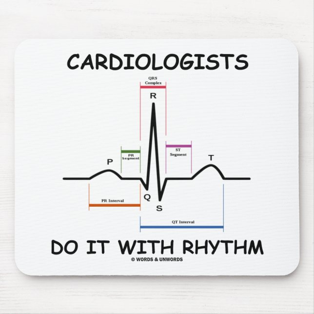 Cardiologists Do It With Rhythm (ECG/EKG) Mouse Pad (Front)