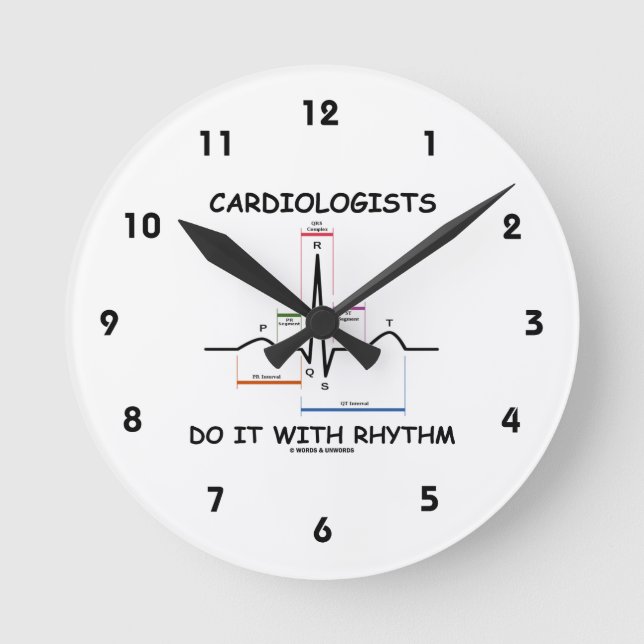 Cardiologists Do It With Rhythm (ECG / EKG) Round Clock (Front)