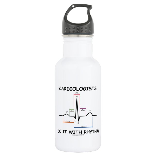 Cardiologists Do It With Rhythm (ECG / EKG) Water Bottle (Front)