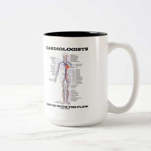 Cardiologists Just Go With The Flow Circulatory Two_Tone Coffee Mug