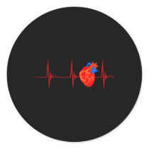 Cardiology Anatomy He Rhythm Ekg Pulse Cardiac Nur Classic Round Sticker