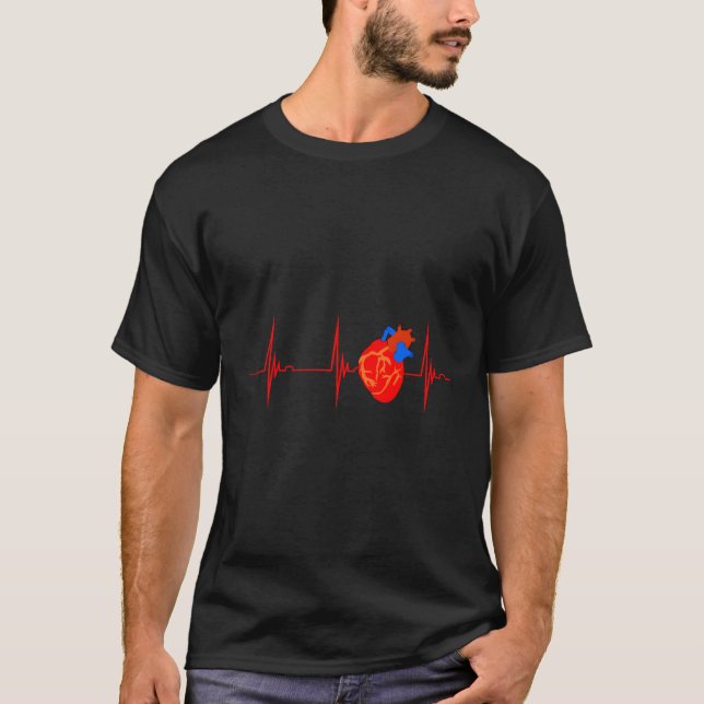 Cardiology Anatomy He Rhythm Ekg Pulse Cardiac Nur T-Shirt (Front)