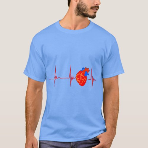 Cardiology Anatomy Heart Rhythm EKG Pulse Cardiac  T_Shirt