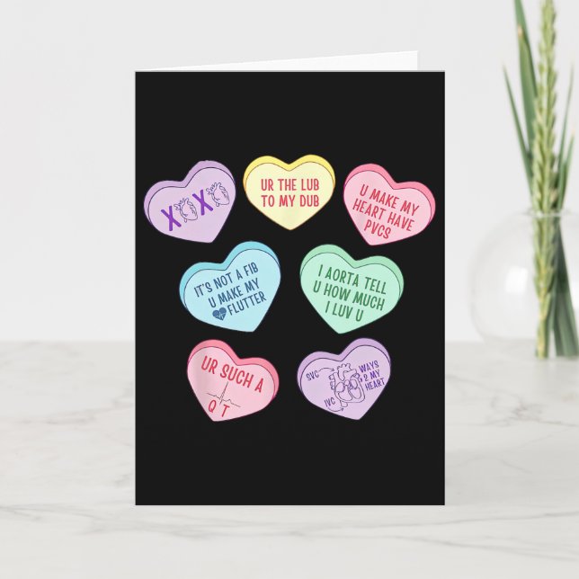 Cardiology Cardiologist Cardiac Nurse Valentine Da Card (Front)