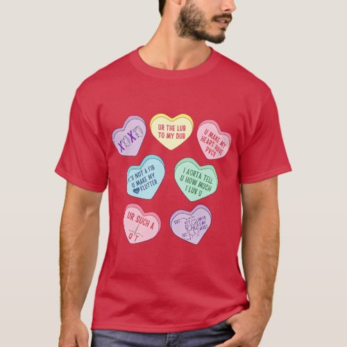 Cardiology Cardiologist Cardiac Nurse Valentine Da T_Shirt