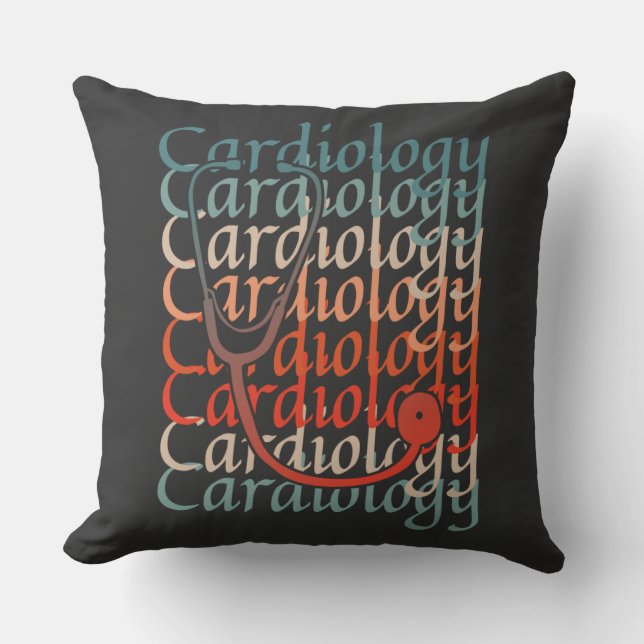 Cardiology Cardiologist Heart Surgeon Throw Pillow (Front)