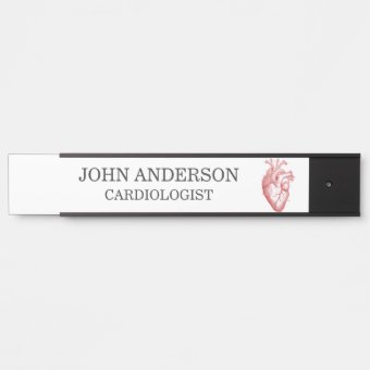 Cardiology Cardiologist Red Anatomical Heart Door Sign | Zazzle