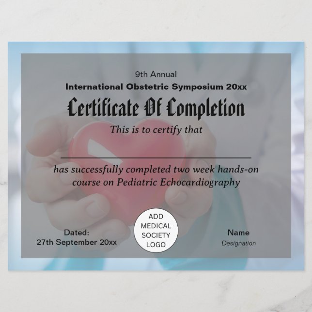 Cardiology Cardiothoracic Conference Certificate (Front)