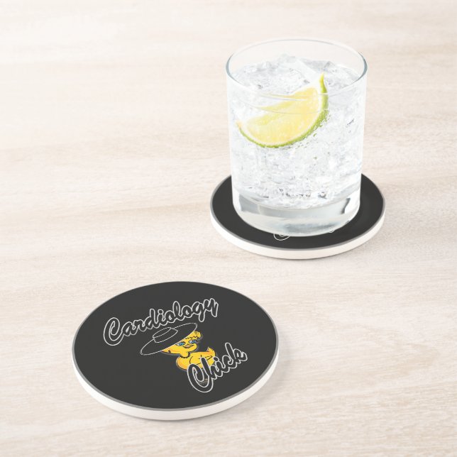Cardiology Chick #4 Drink Coaster (Side)