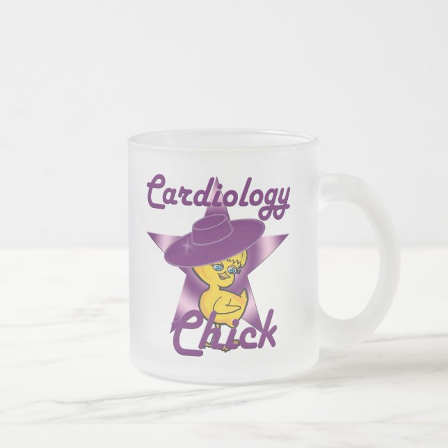 Cardiology Chick #9 Frosted Glass Coffee Mug (Right)