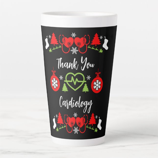 Cardiology Christmas Medical Staff Gifts Latte Mug (Front)