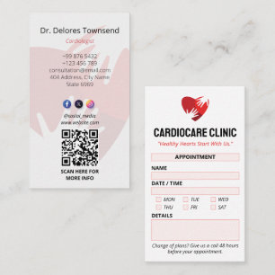 Cardiology Clinic Business   Clean Appointment Card