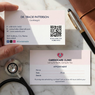 Cardiology Clinic Business Clean Appointment Card
