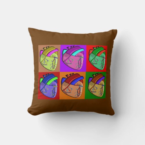 Cardiology Heart Pop Art Pillow