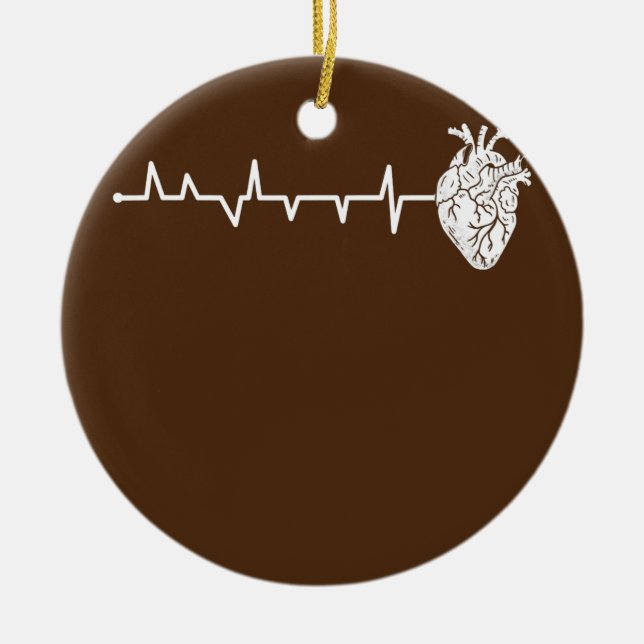 Cardiology Heartbeat for Cardiac Nurse Ceramic Ornament (Front)