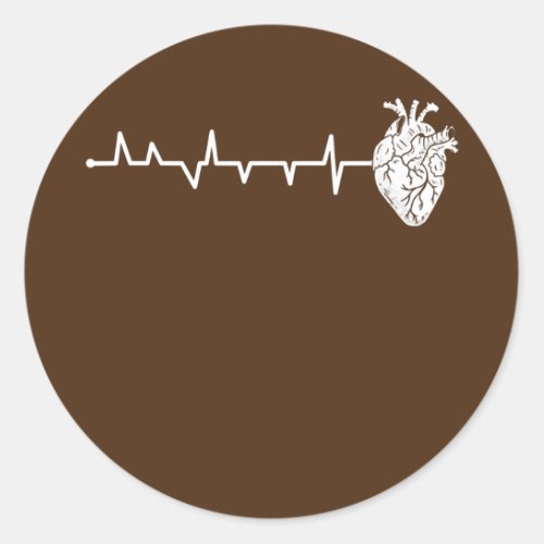 Cardiology Heartbeat for Cardiac Nurse Classic Round Sticker