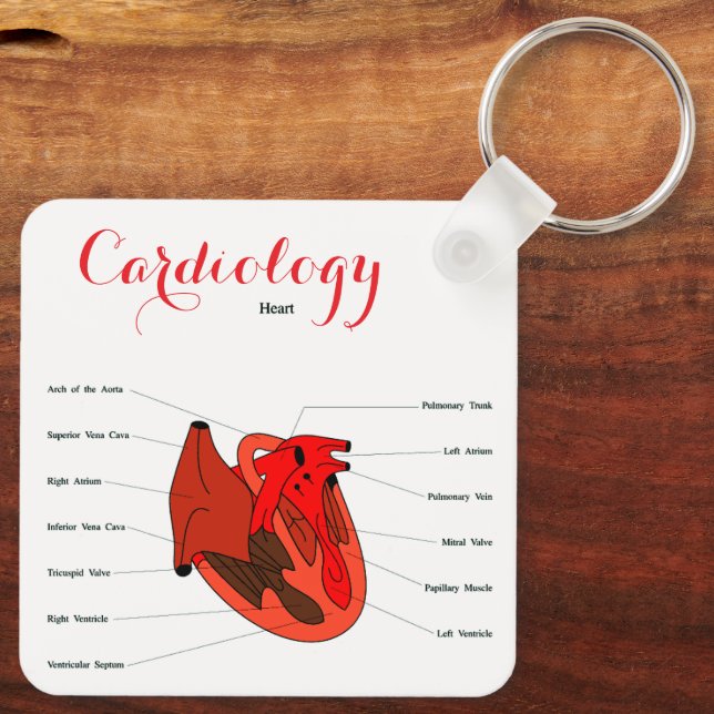 "Cardiology Key Ring" Keychain (Back)
