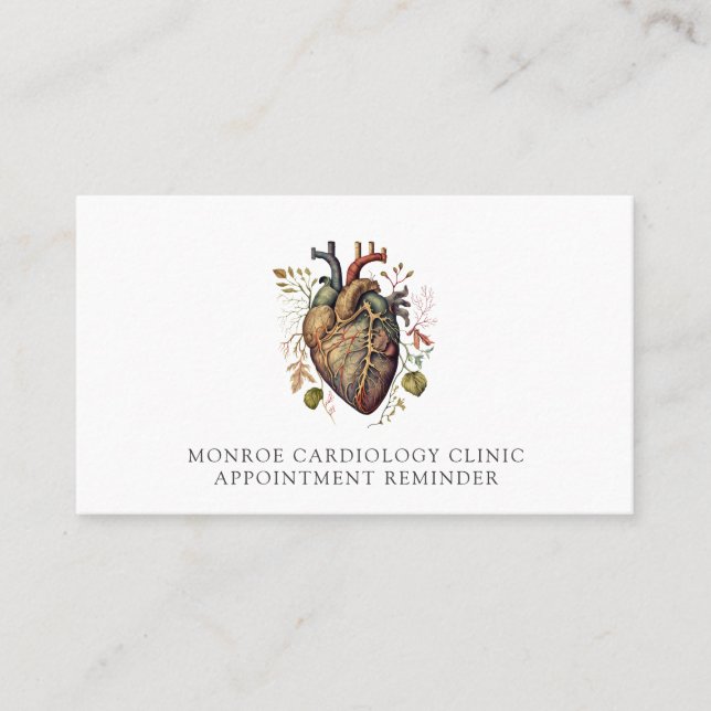 Cardiology Medical Appointment Reminder Card  (Front)