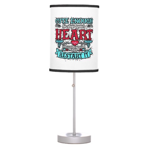 Cardiology Nurse Graphic  Dress Table Lamp