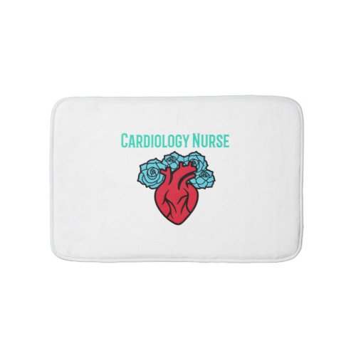 Cardiology Nurse Heart and Roses T Shirt   Bath Mat
