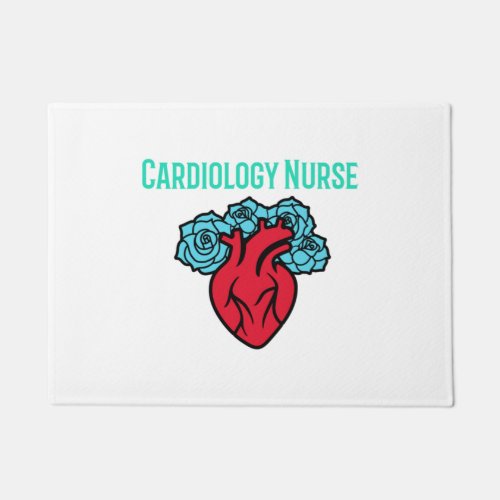 Cardiology Nurse Heart and Roses T Shirt   Doormat