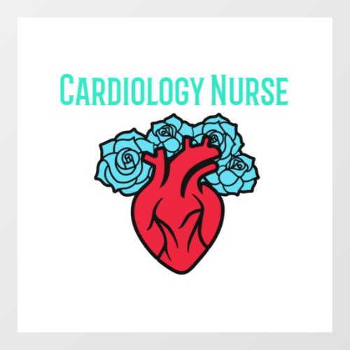 Cardiology Nurse Heart and Roses T Shirt   Floor Decals