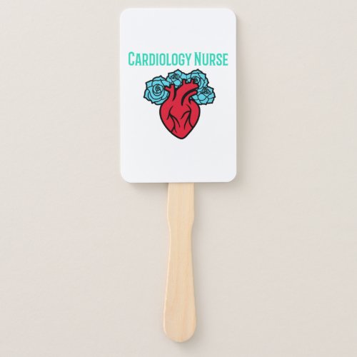 Cardiology Nurse Heart and Roses T Shirt   Hand Fan