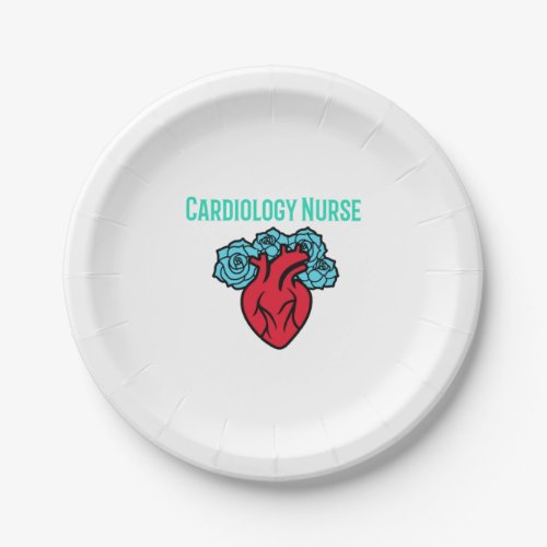 Cardiology Nurse Heart and Roses T Shirt   Paper Plates