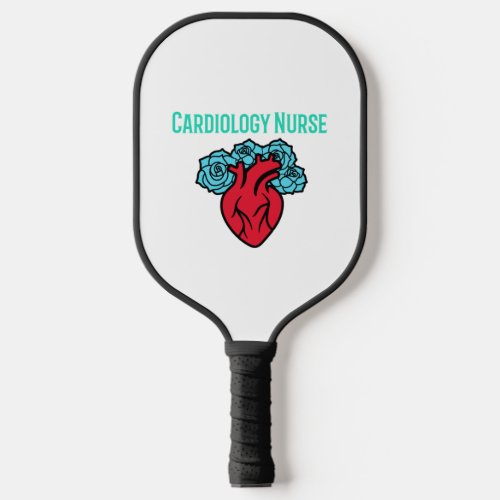 Cardiology Nurse Heart and Roses T Shirt   Pickleball Paddle