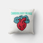 Cardiology Nurse Heart and Roses T Shirt   Throw Pillow