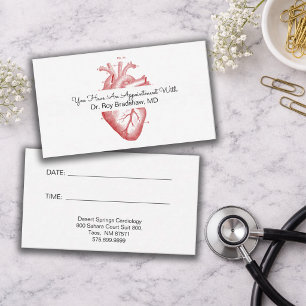 Cardiology Or Cardiologist Appointment Card