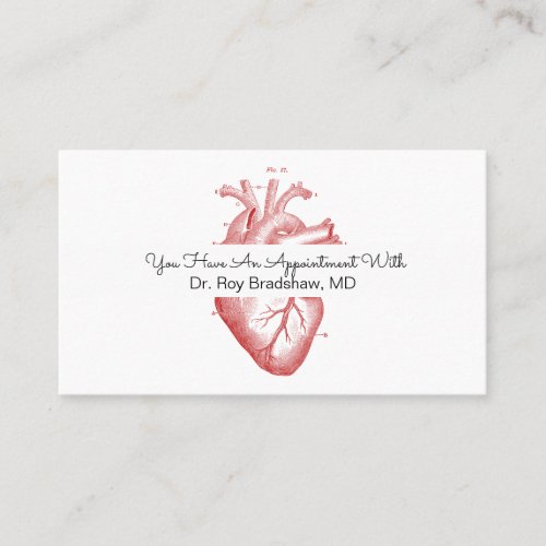 Cardiology Or Cardiologist Appointment Card
