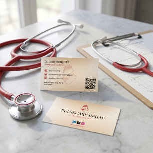 CardioPulmonary Rehab Business Light Red Card