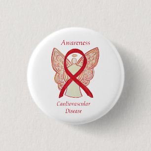 Cardiovascular Disease Awareness Angel Ribbon Pin