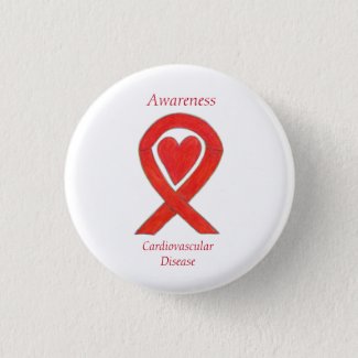 Cardiovascular Disease Heart Awareness Ribbon Pin