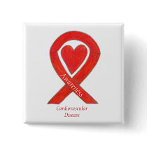 Cardiovascular Disease Heart Awareness Ribbon Pin