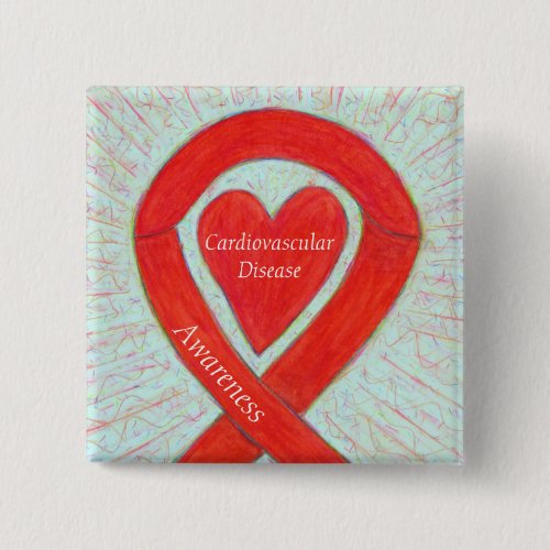 Cardiovascular Disease Heart Awareness Ribbon Pin