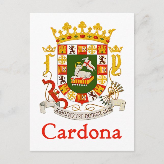 Cardona Shield of Puerto Rico Postcard (Front)