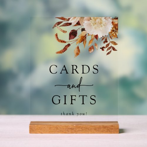 Cards and Gift Fall Acrylic Sign