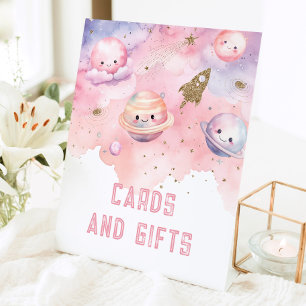 Cards and gift Outer Space planets birthday party Pedestal Sign