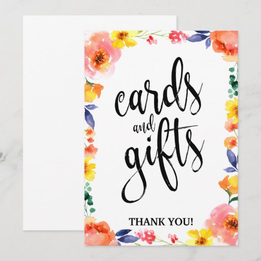 Cards and Gifts Affordable Boho Floral Sign (Front/Back)