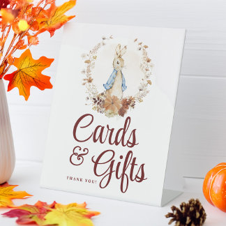 Cards and Gifts Baby Shower Peter Rabbit Autumn Pedestal Sign