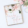 Cards and gifts baby shower sign blush pink floral