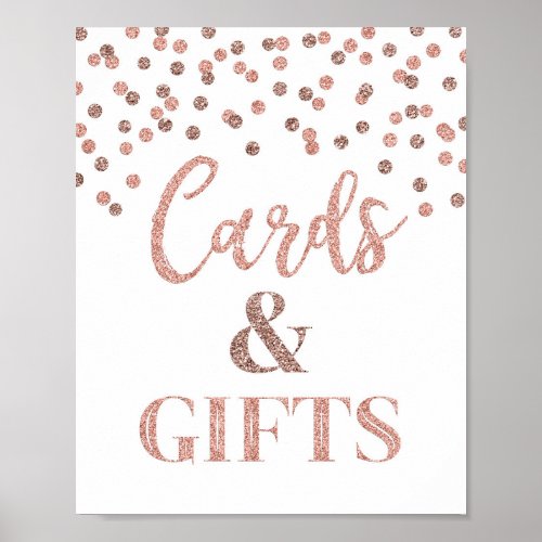 Cards and Gifts Baby Shower Sign Rose Gold