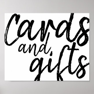 Cards and gifts. Black font Poster