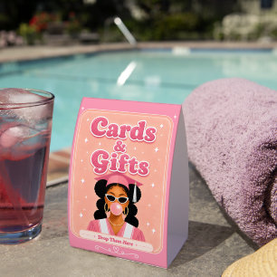 Cards and Gifts Black Girl Pink Graduation Paper Table Tent