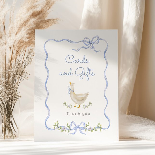 Cards and gifts Blue bow Silly goose baby shower Poster (Creator Uploaded)