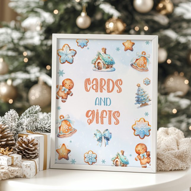 Cards and gifts Blue Cookie Christmas Birthday Poster (Creator Uploaded)