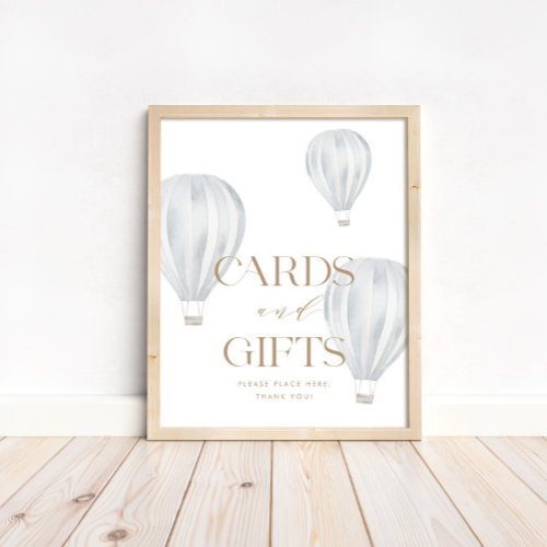 Cards and Gifts Blue Hot Air Balloon Table Sign