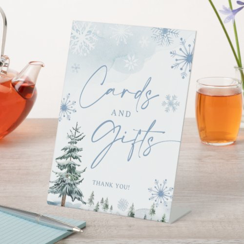 Cards and Gifts blue winter sign